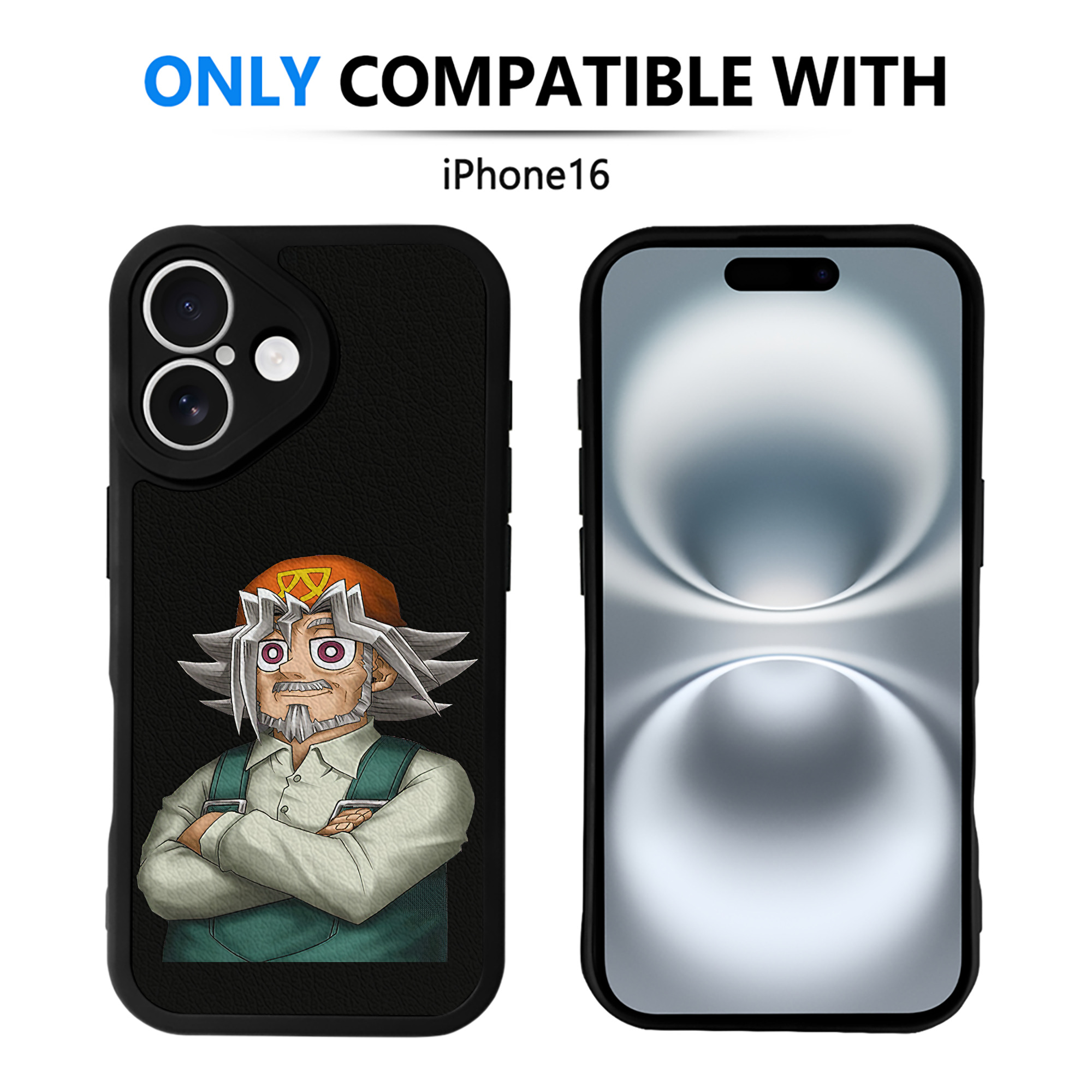 （画像用） 遊☆戯☆王 Yu-Gi-Oh! 【iPhone 16シリーズ対応】シリコンスマホケース（レザー調） 材質：シリコン